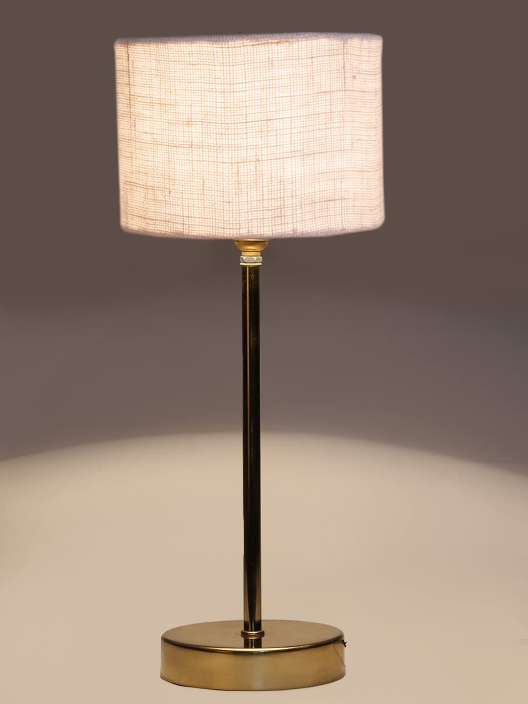 White Jute with Metal Gold Table Lamp (K)