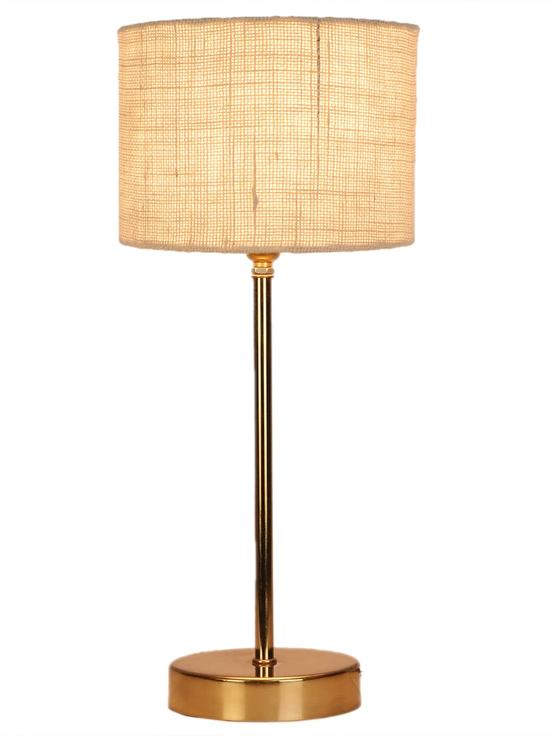White Jute with Metal Gold Table Lamp (K)