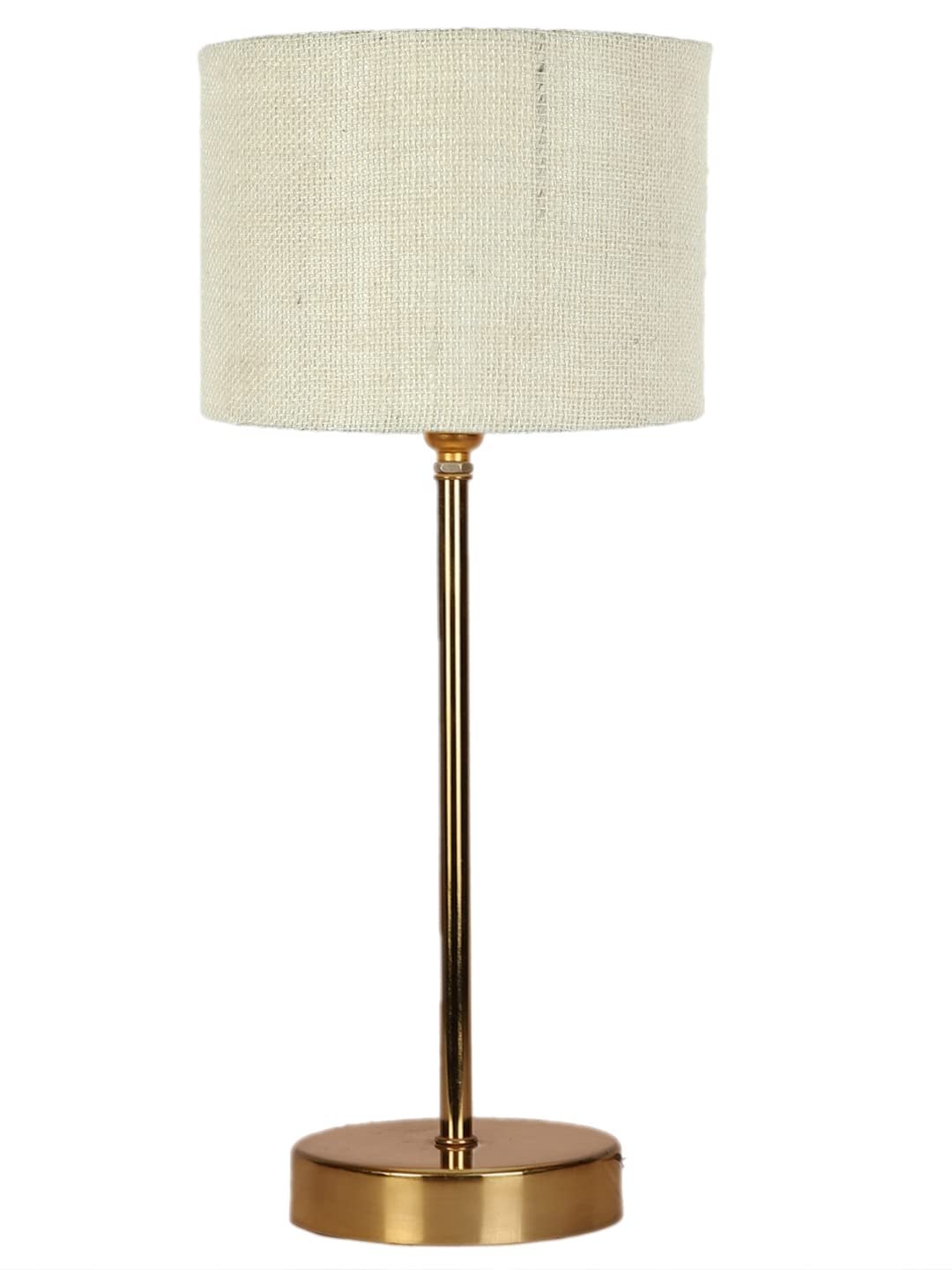 White Jute with Metal Gold Table Lamp (K)