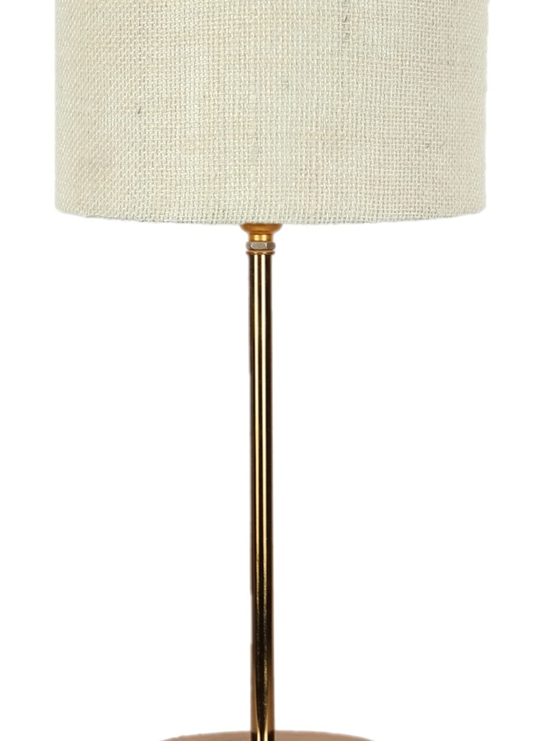 White Jute with Metal Gold Table Lamp (K)