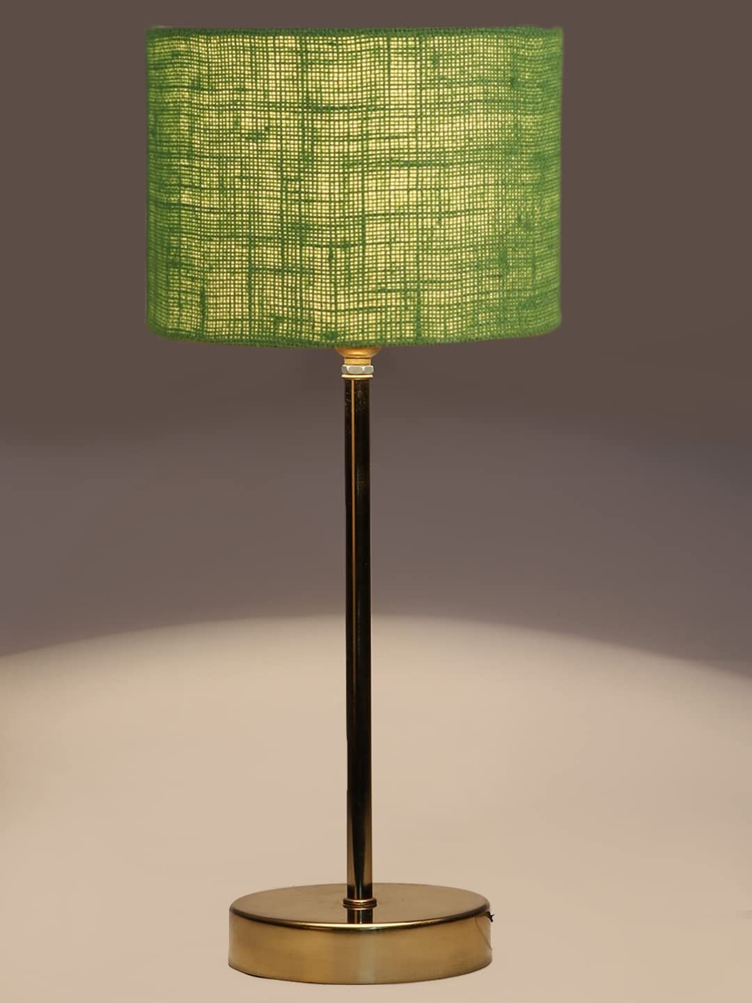 Green Jute with Metal Gold Table Lamp(Q)
