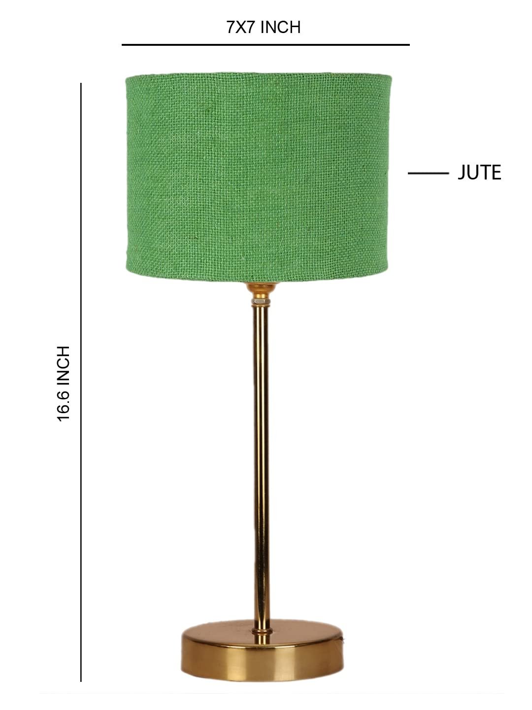 Green Jute with Metal Gold Table Lamp(Q)