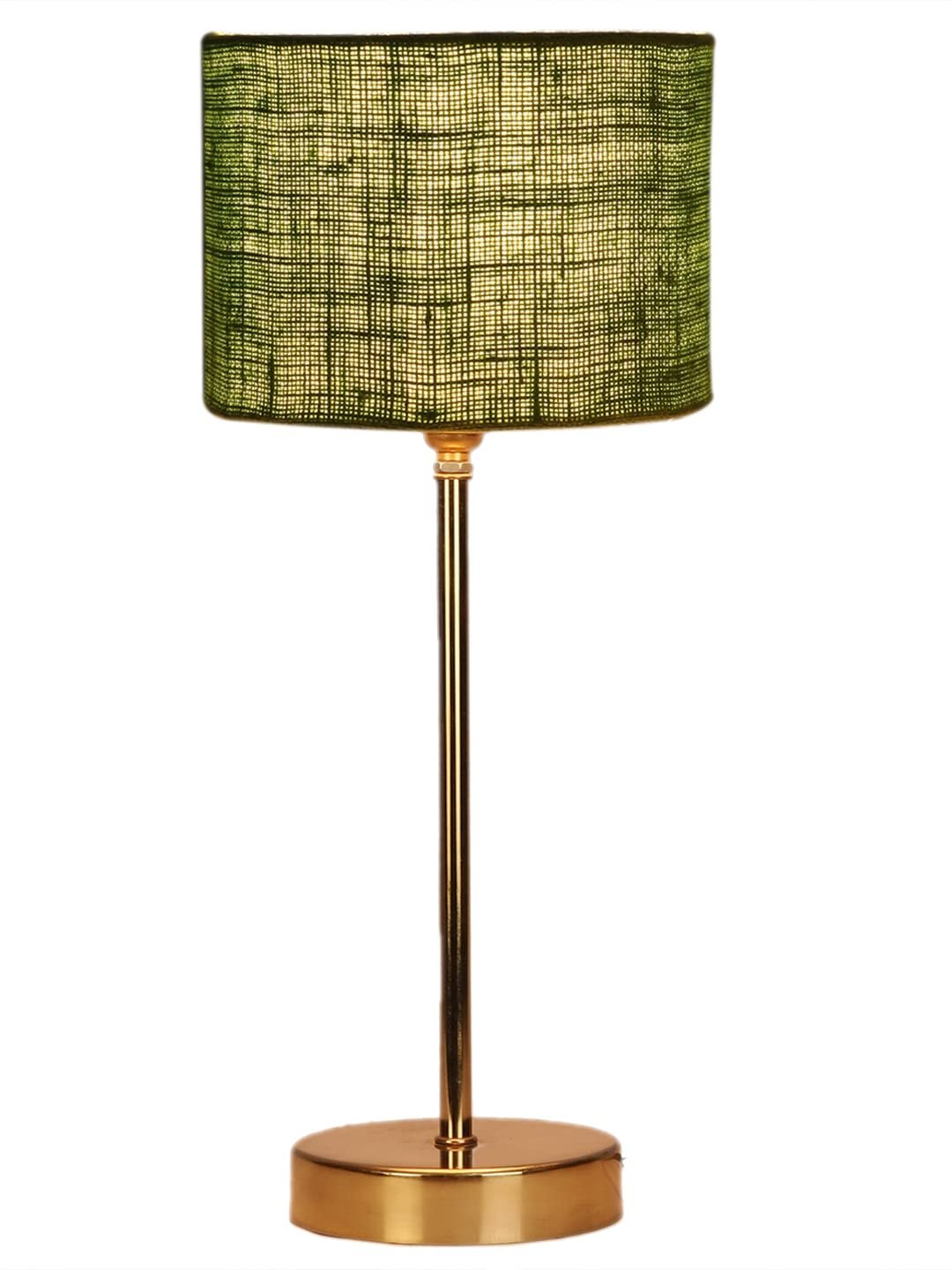 Green Jute with Metal Gold Table Lamp(Q)