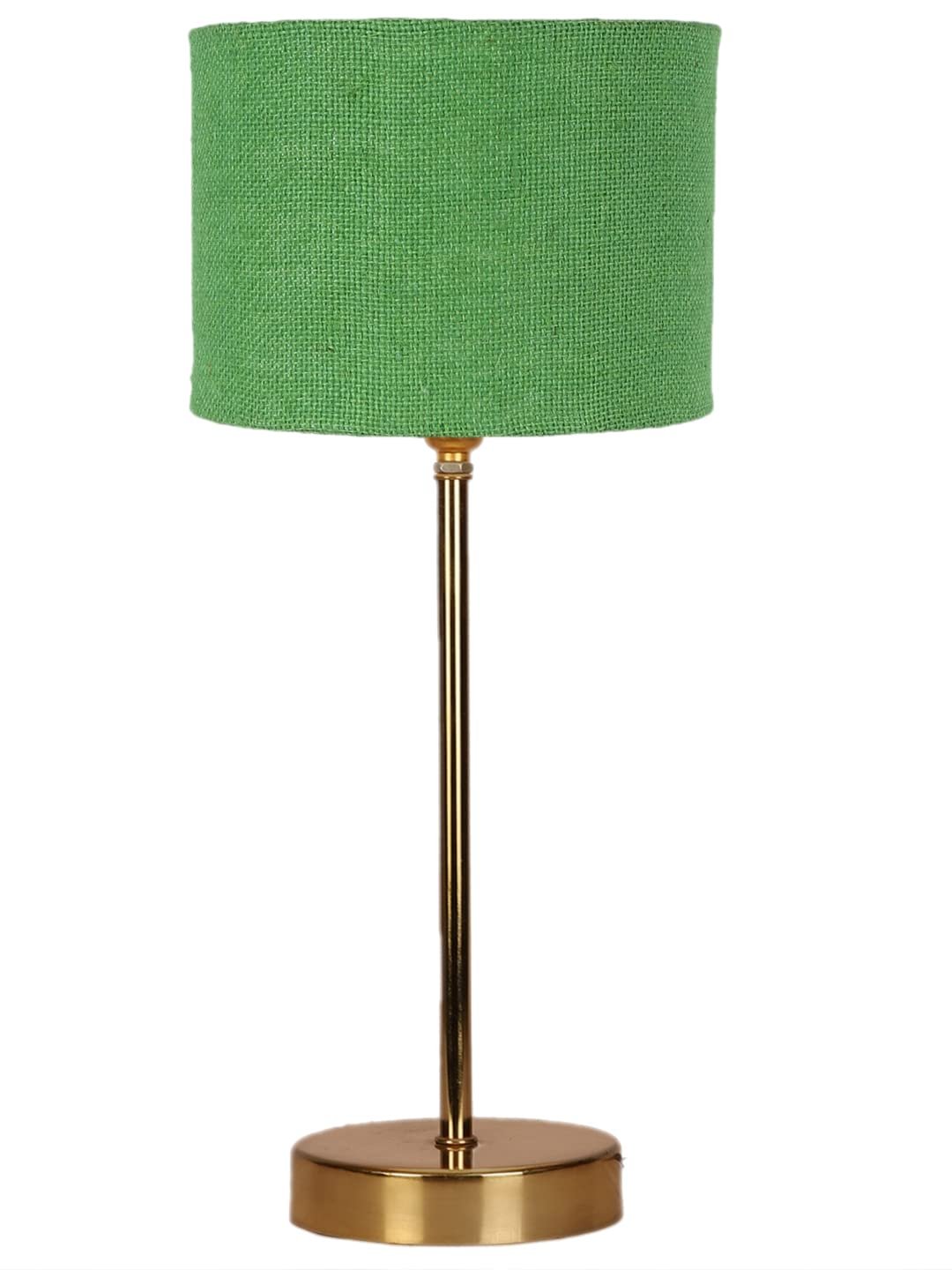 Green Jute with Metal Gold Table Lamp(Q)