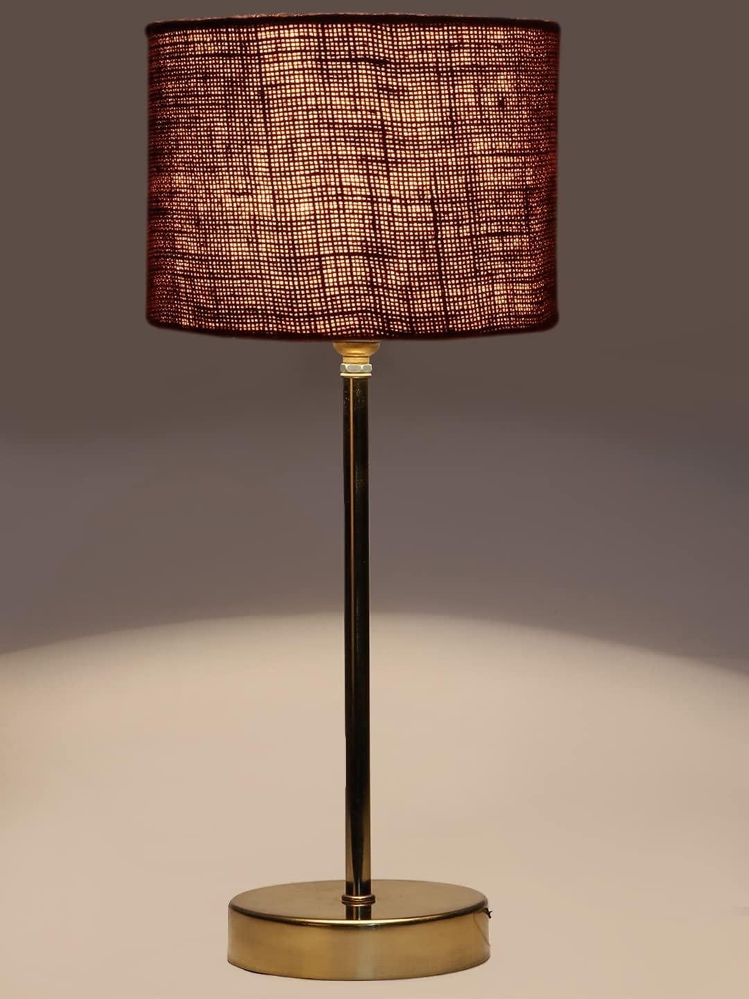 Brown Jute with Metal Gold Table Lamp(S)