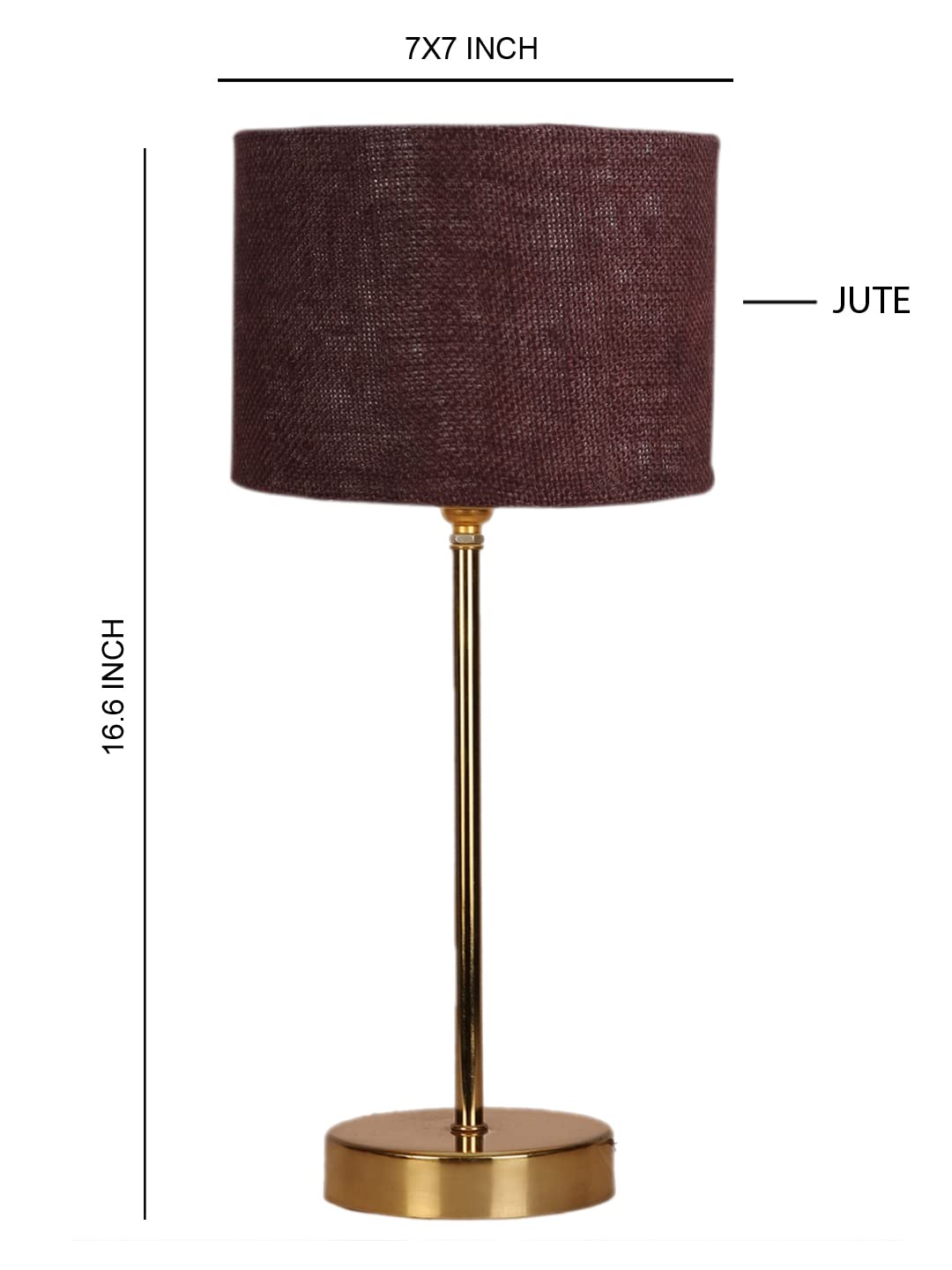 Brown Jute with Metal Gold Table Lamp(S)