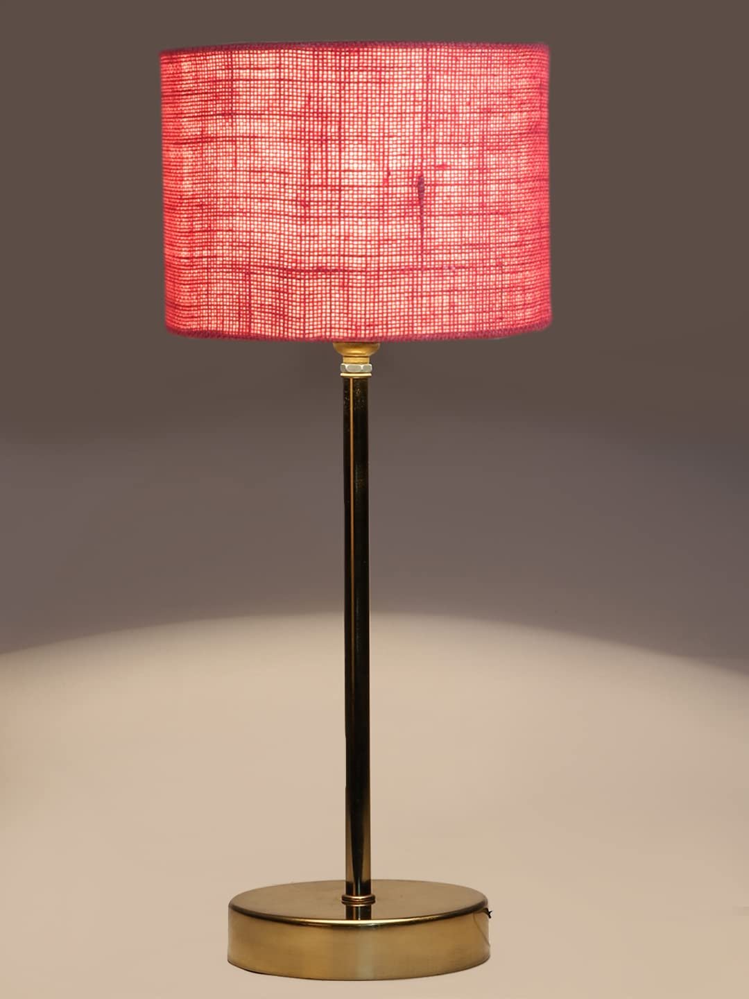 Pink Jute with Metal Gold Table Lamp(AC)