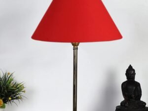 Red Cotton with Metal Gold Table Lamp(AF