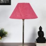 Pink Jute with Metal Gold Table Lamp-AZ