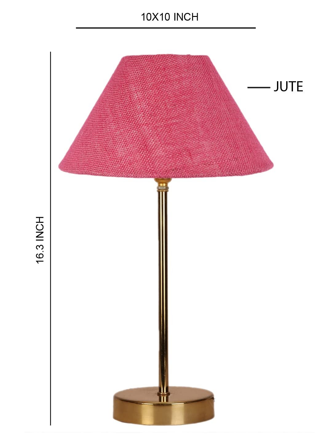 Pink Jute with Metal Gold Table Lamp-AZ