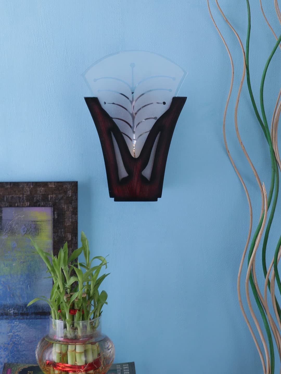 Engineered Wood Glass Wall Mounted lamp (MW08)