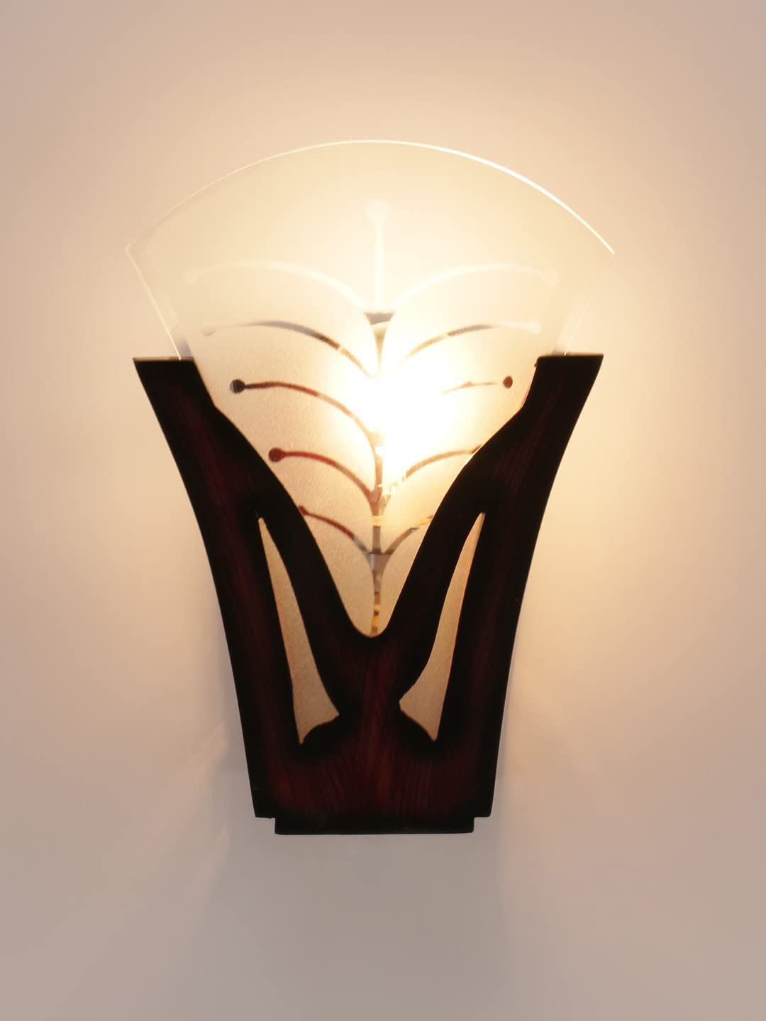 Engineered Wood Glass Wall Mounted lamp (MW08)
