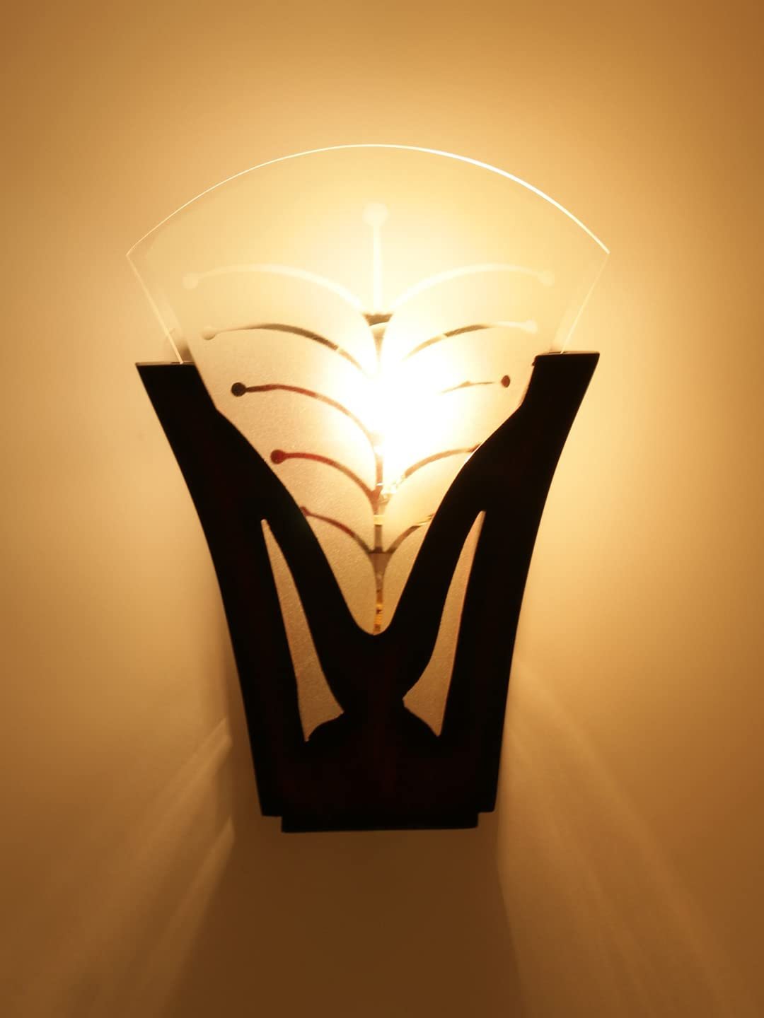 Engineered Wood Glass Wall Mounted lamp (MW08)