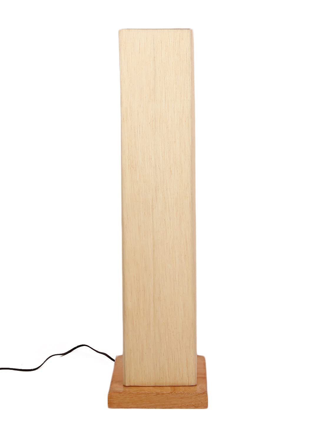 Off-White Square Cotton Shade Floor lamp with Wood Base .(Off-White,Cotton)