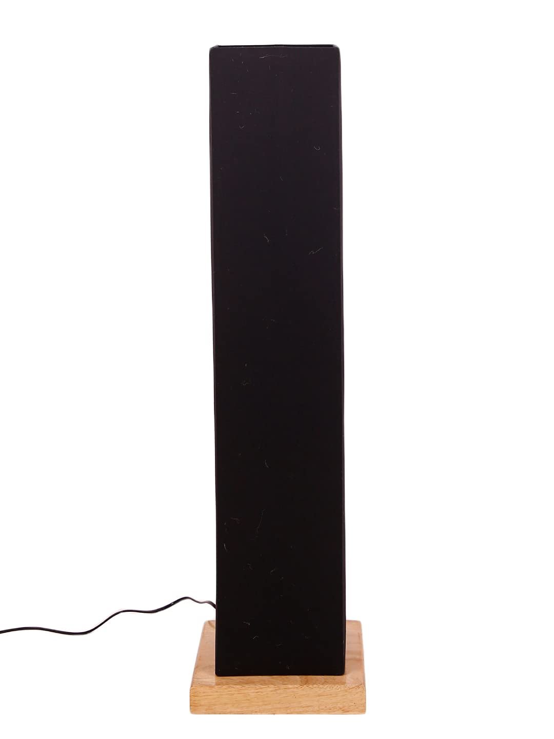 Black Square Cotton Shade Floor lamp with Wood Base .(Black,Cotton)