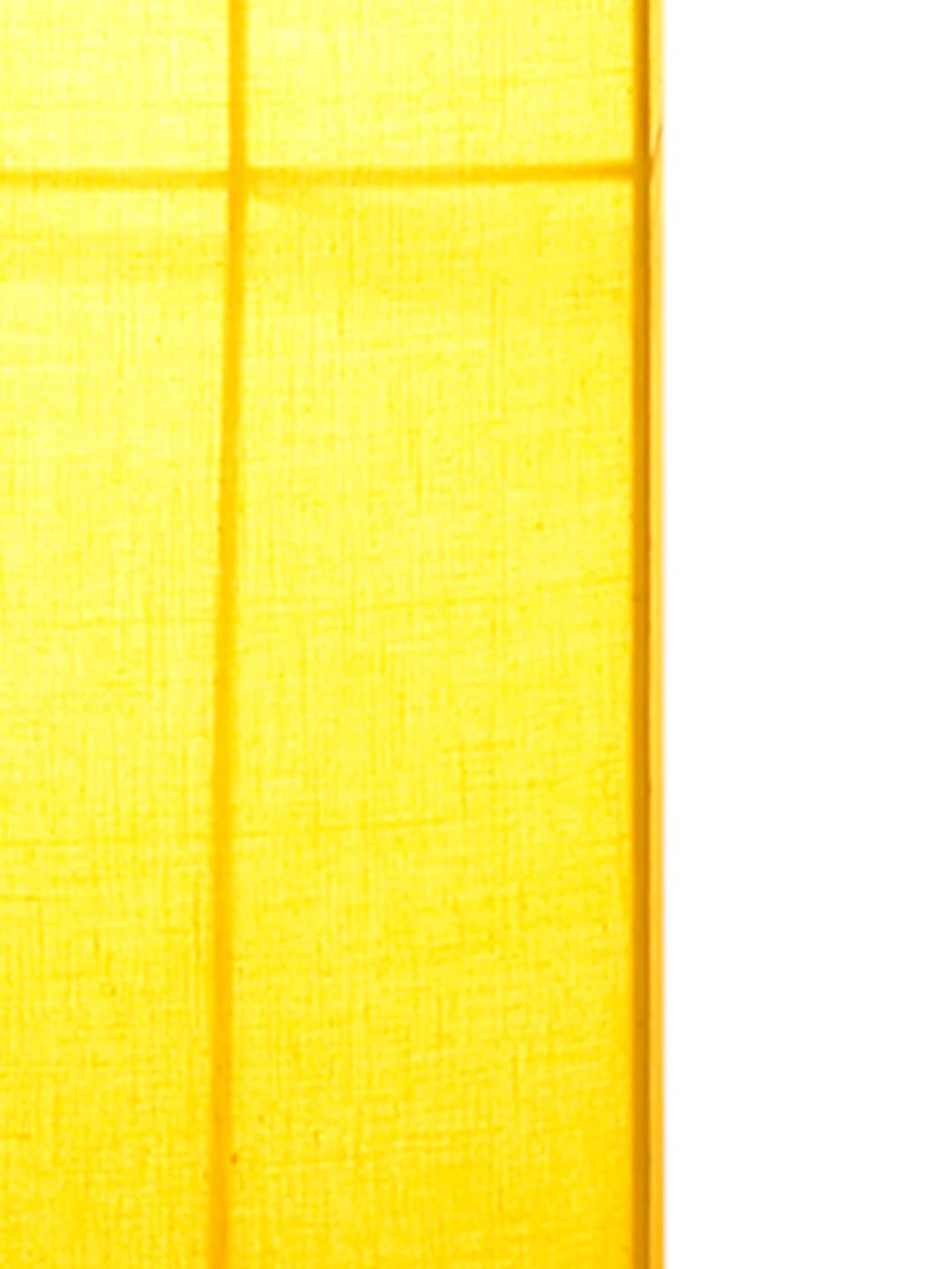 Yellow Square Cotton Shade Floor lamp with Wood Base .(Yellow,Cotton)
