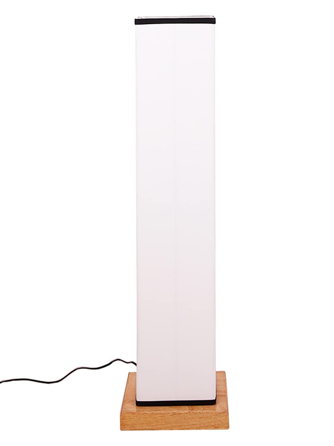 Multicolor Square Cotton Shade Floor lamp with Wood Base .(Multicolor,Cotton)