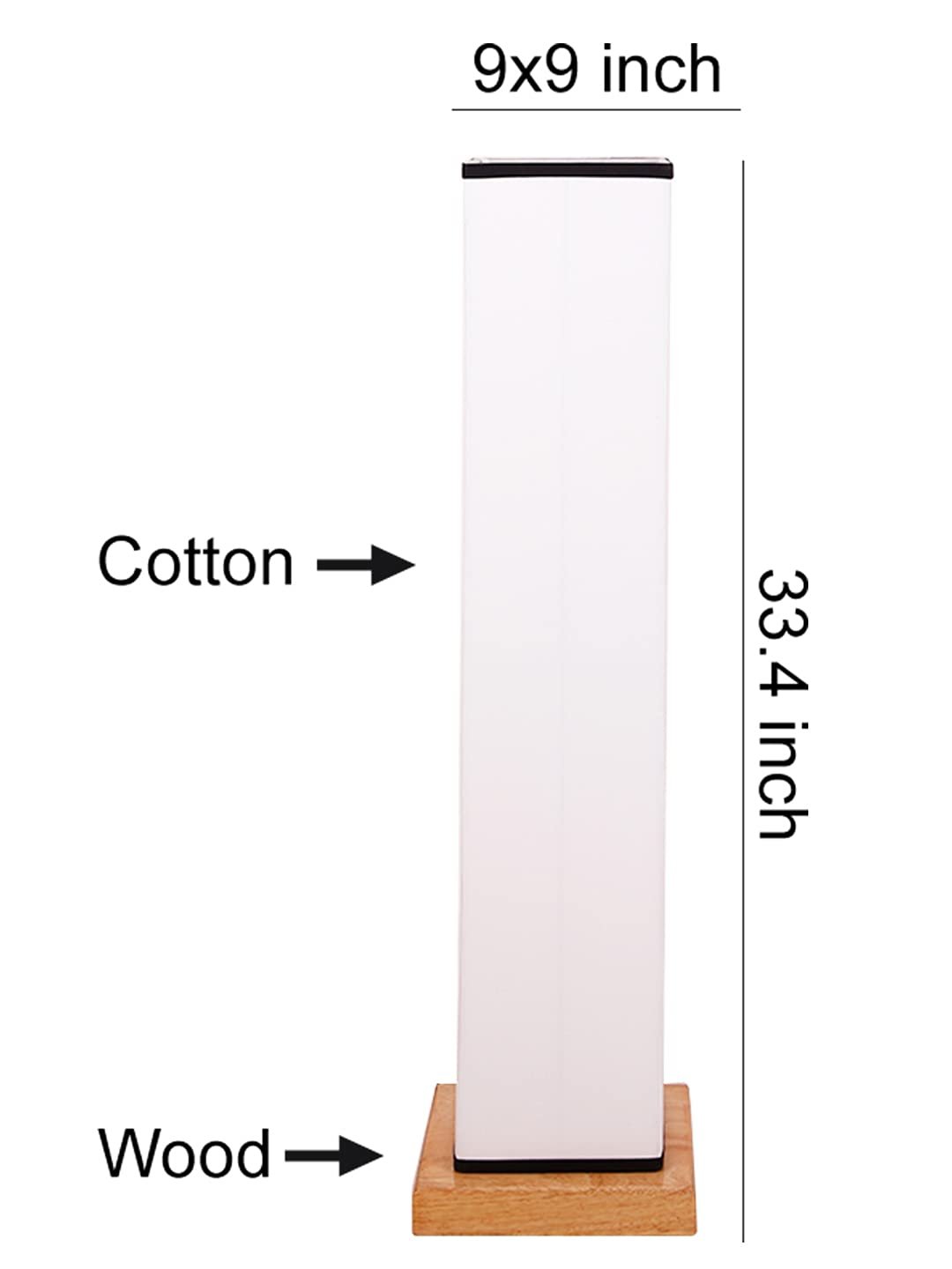 Multicolor Square Cotton Shade Floor lamp with Wood Base .(Multicolor,Cotton)