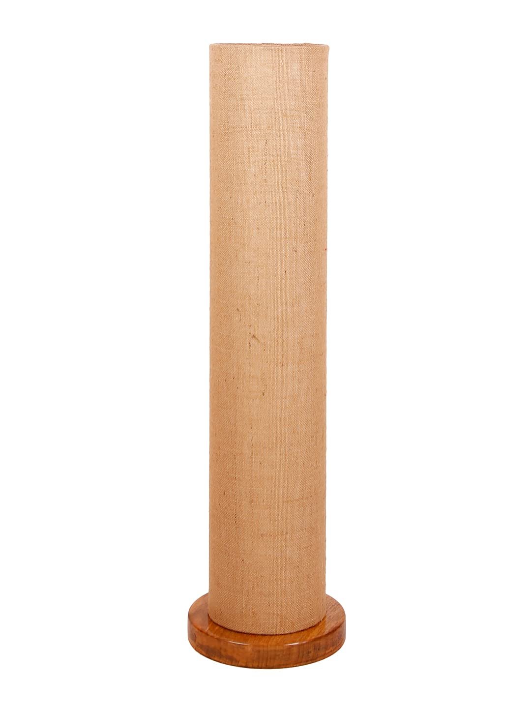 Beige Jute Round Shade Floor lamp with Wood Base .(Beige,Jute)