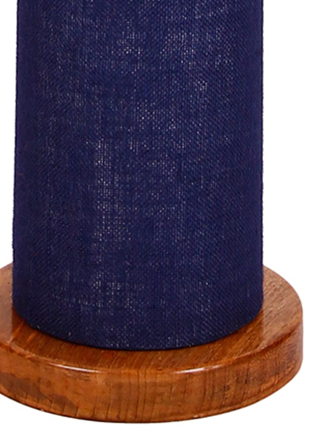 Blue Jute Round Shade Floor lamp with Wood Base .(Blue,Jute)