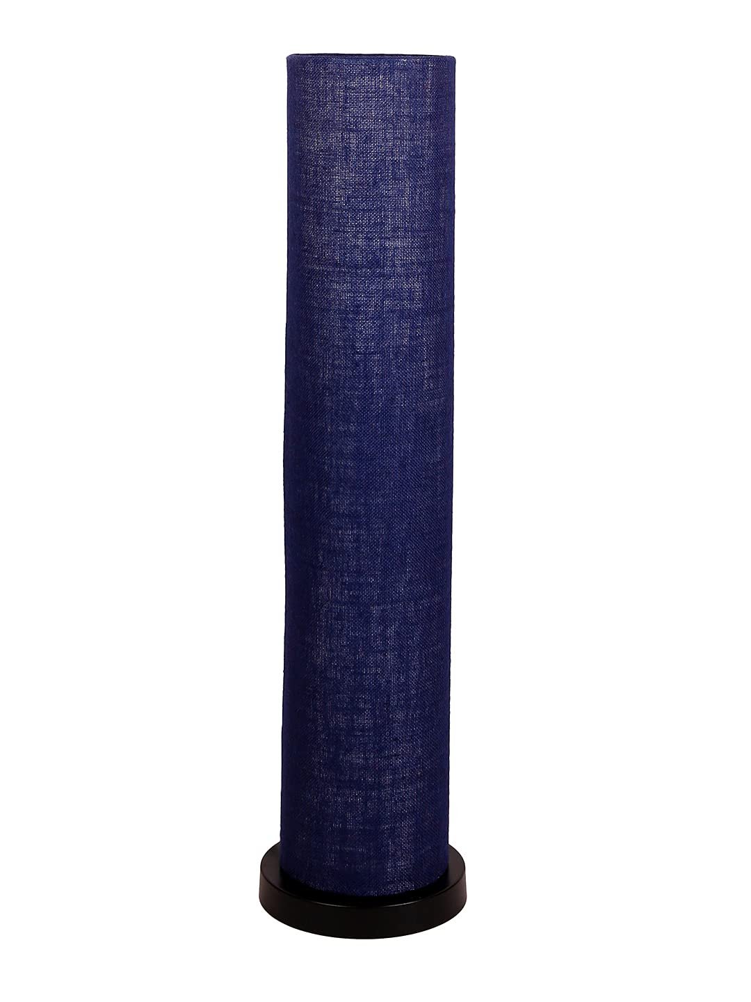 Blue Jute Round Shade Floor lamp with Black Iron Base