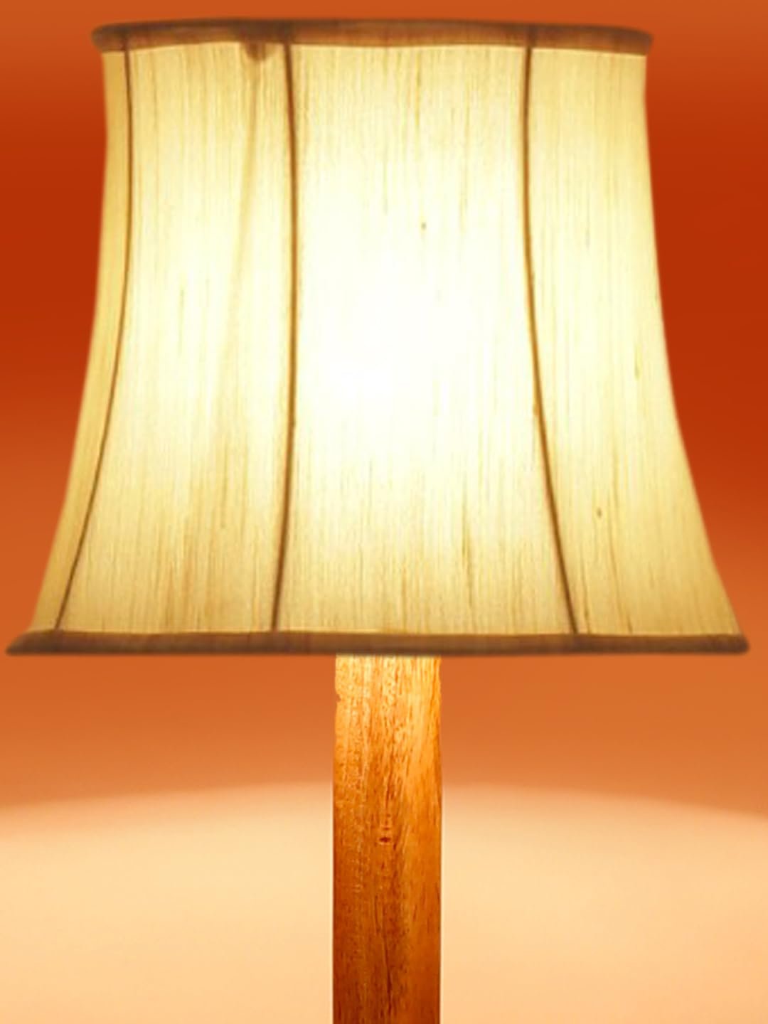 Soft Back Cotton Off-White Wooden Floor Shelf Lamp -53(12x56 Inches)-