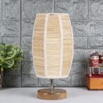 Wood Table lamp with Bamboo Shade(38)