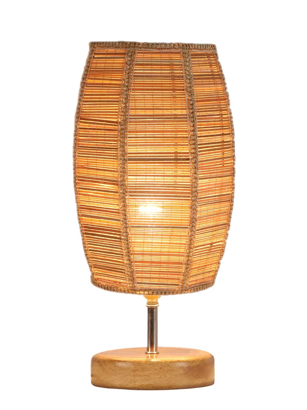 Wood Table lamp with Bamboo Shade(38)