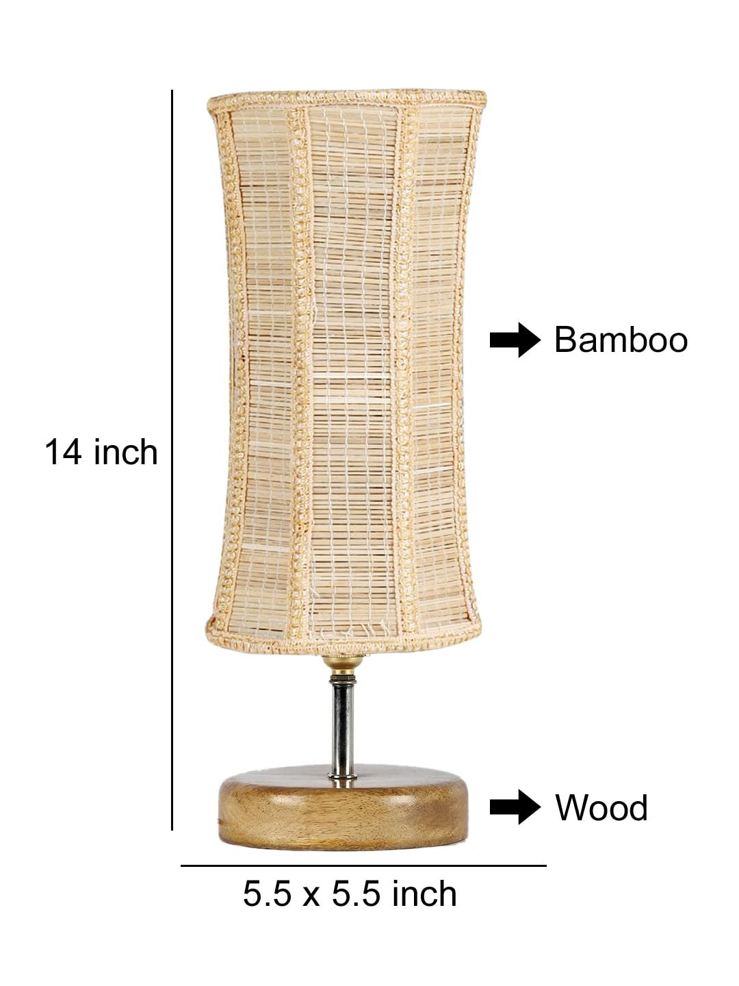 Wood Table lamp with Bamboo Shade(39)