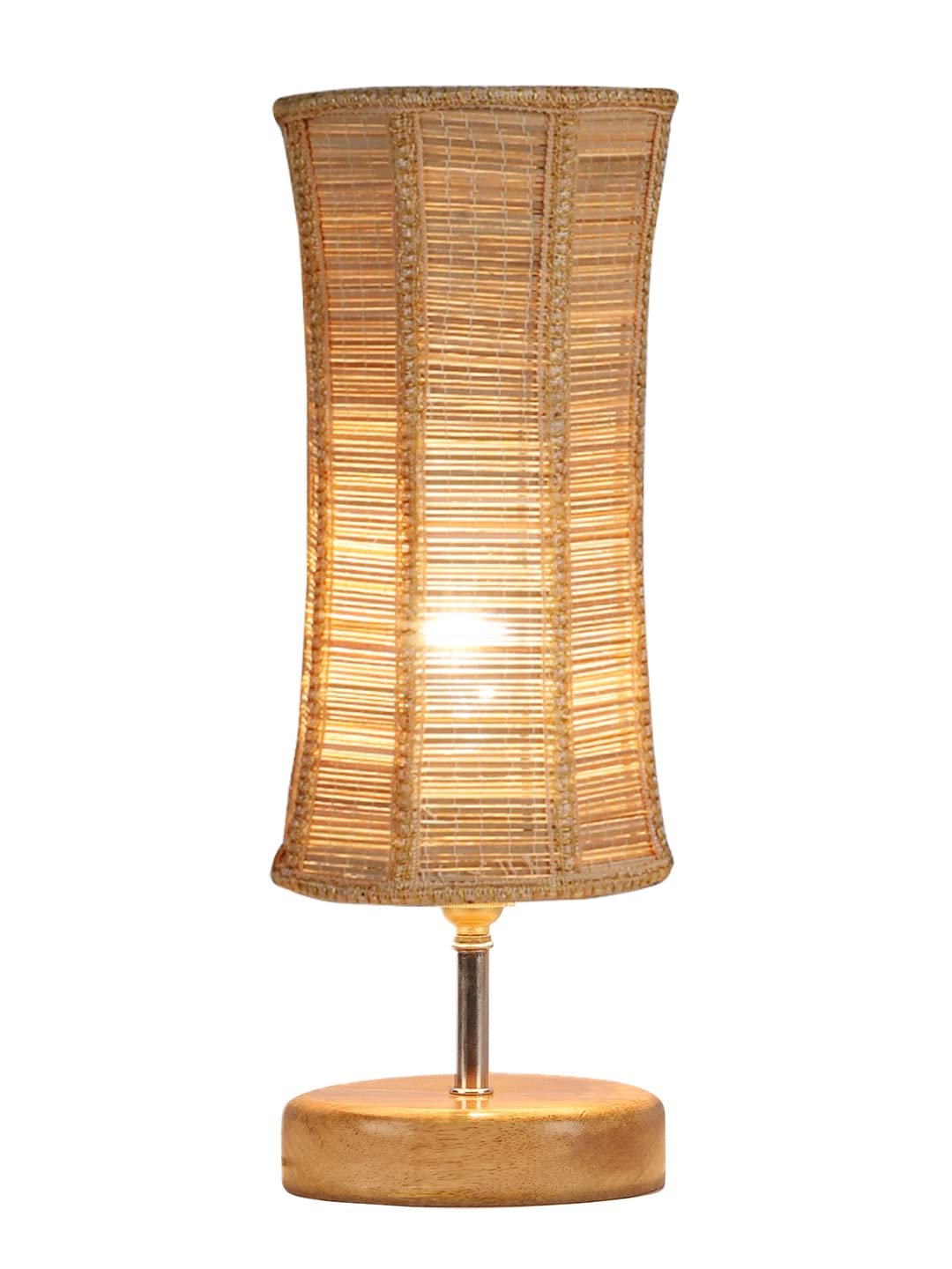 Wood Table lamp with Bamboo Shade(39)