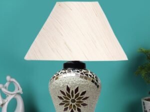Multicolor Table Lamp | Artistic Mosaic Glass with Sturdy Wood Base | Decorative Ambient Light for Home D�cor | Perfect Blend of Modern & Traditional Style - Model DDG51