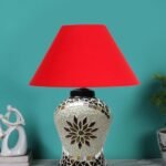 Multicolor Table Lamp | Artistic Mosaic Glass with Sturdy Wood Base | Decorative Ambient Light for Home D�cor | Perfect Blend of Modern & Traditional Style – Model DDG53
