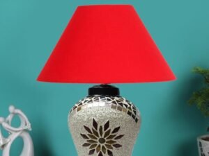 Multicolor Table Lamp | Artistic Mosaic Glass with Sturdy Wood Base | Decorative Ambient Light for Home D�cor | Perfect Blend of Modern & Traditional Style - Model DDG53