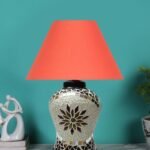 Multicolor Table Lamp | Artistic Mosaic Glass with Sturdy Wood Base | Decorative Ambient Light for Home D�cor | Perfect Blend of Modern & Traditional Style – Model DDG54