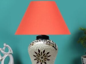 Multicolor Table Lamp | Artistic Mosaic Glass with Sturdy Wood Base | Decorative Ambient Light for Home D�cor | Perfect Blend of Modern & Traditional Style - Model DDG54