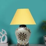 Multicolor Table Lamp | Artistic Mosaic Glass with Sturdy Wood Base | Decorative Ambient Light for Home D�cor | Perfect Blend of Modern & Traditional Style – Model DDG55