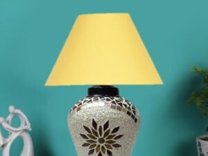 Multicolor Table Lamp | Artistic Mosaic Glass with Sturdy Wood Base | Decorative Ambient Light for Home D�cor | Perfect Blend of Modern & Traditional Style - Model DDG55