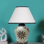 Multicolor Table Lamp | Artistic Mosaic Glass with Sturdy Wood Base | Decorative Ambient Light for Home D�cor | Perfect Blend of Modern & Traditional Style – Model DDG57