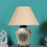 Multicolor Table Lamp | Artistic Mosaic Glass with Sturdy Wood Base | Decorative Ambient Light for Home D�cor | Perfect Blend of Modern & Traditional Style – Model DDG58