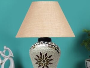 Multicolor Table Lamp | Artistic Mosaic Glass with Sturdy Wood Base | Decorative Ambient Light for Home D�cor | Perfect Blend of Modern & Traditional Style - Model DDG58