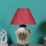 Multicolor Table Lamp | Artistic Mosaic Glass with Sturdy Wood Base | Decorative Ambient Light for Home D�cor | Perfect Blend of Modern & Traditional Style – Model DDG60