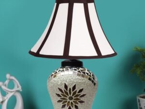 Multicolor Table Lamp | Artistic Mosaic Glass with Sturdy Wood Base | Decorative Ambient Light for Home D�cor | Perfect Blend of Modern & Traditional Style - Model DDG67