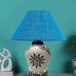 Multicolor Table Lamp | Artistic Mosaic Glass with Sturdy Wood Base | Decorative Ambient Light for Home D�cor | Perfect Blend of Modern & Traditional Style – Model DDG69