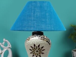 Multicolor Table Lamp | Artistic Mosaic Glass with Sturdy Wood Base | Decorative Ambient Light for Home D�cor | Perfect Blend of Modern & Traditional Style - Model DDG69