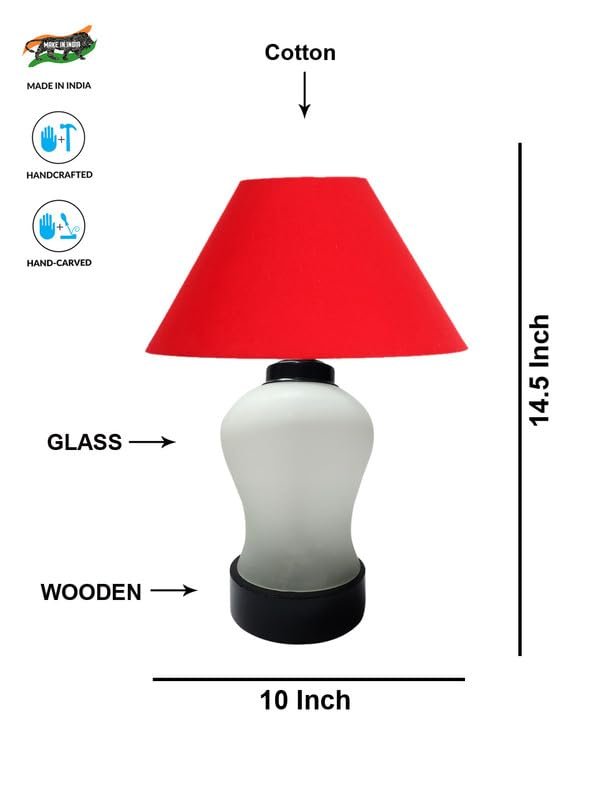 Multicolor Table Lamp | Artistic Mosaic Glass with Sturdy Wood Base | Decorative Ambient Light for Home D�cor | Perfect Blend of Modern & Traditional Style - Model DDG78