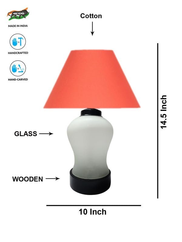 Multicolor Table Lamp | Artistic Mosaic Glass with Sturdy Wood Base | Decorative Ambient Light for Home D�cor | Perfect Blend of Modern & Traditional Style - Model DDG79
