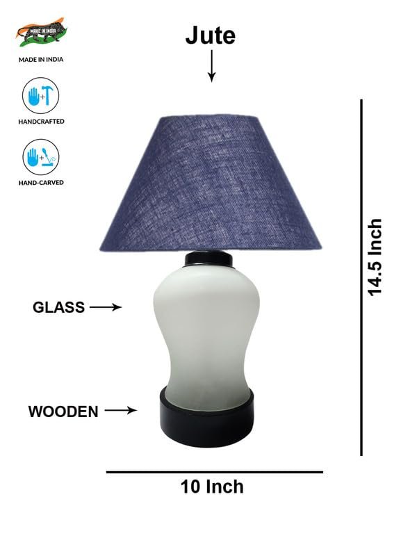 Multicolor Table Lamp | Artistic Mosaic Glass with Sturdy Wood Base | Decorative Ambient Light for Home D�cor | Perfect Blend of Modern & Traditional Style - Model DDG86