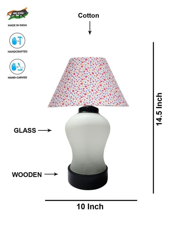 Multicolor Table Lamp | Artistic Mosaic Glass with Sturdy Wood Base | Decorative Ambient Light for Home D�cor | Perfect Blend of Modern & Traditional Style - Model DDG89