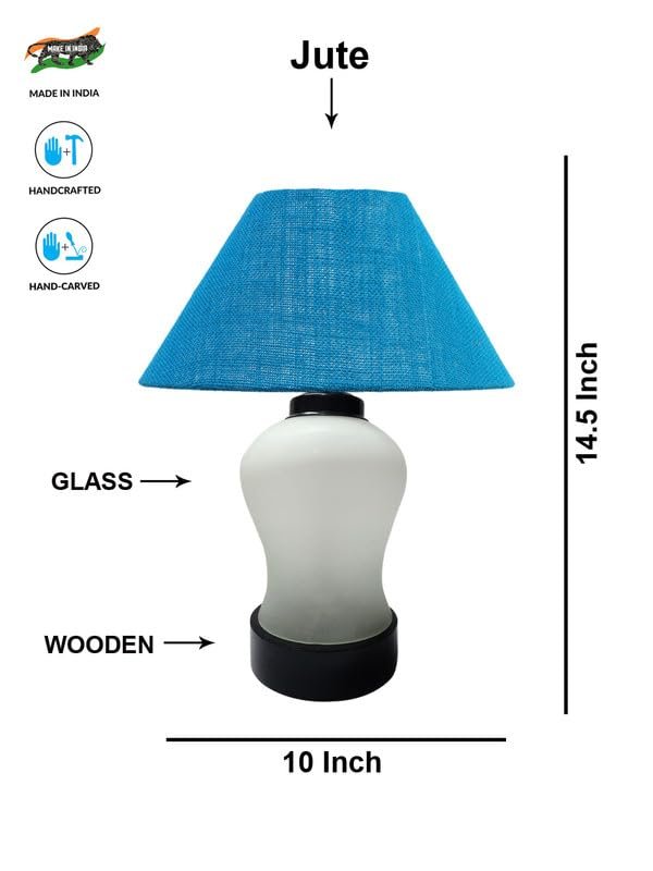 Multicolor Table Lamp | Artistic Mosaic Glass with Sturdy Wood Base | Decorative Ambient Light for Home D�cor | Perfect Blend of Modern & Traditional Style - Model DDG94