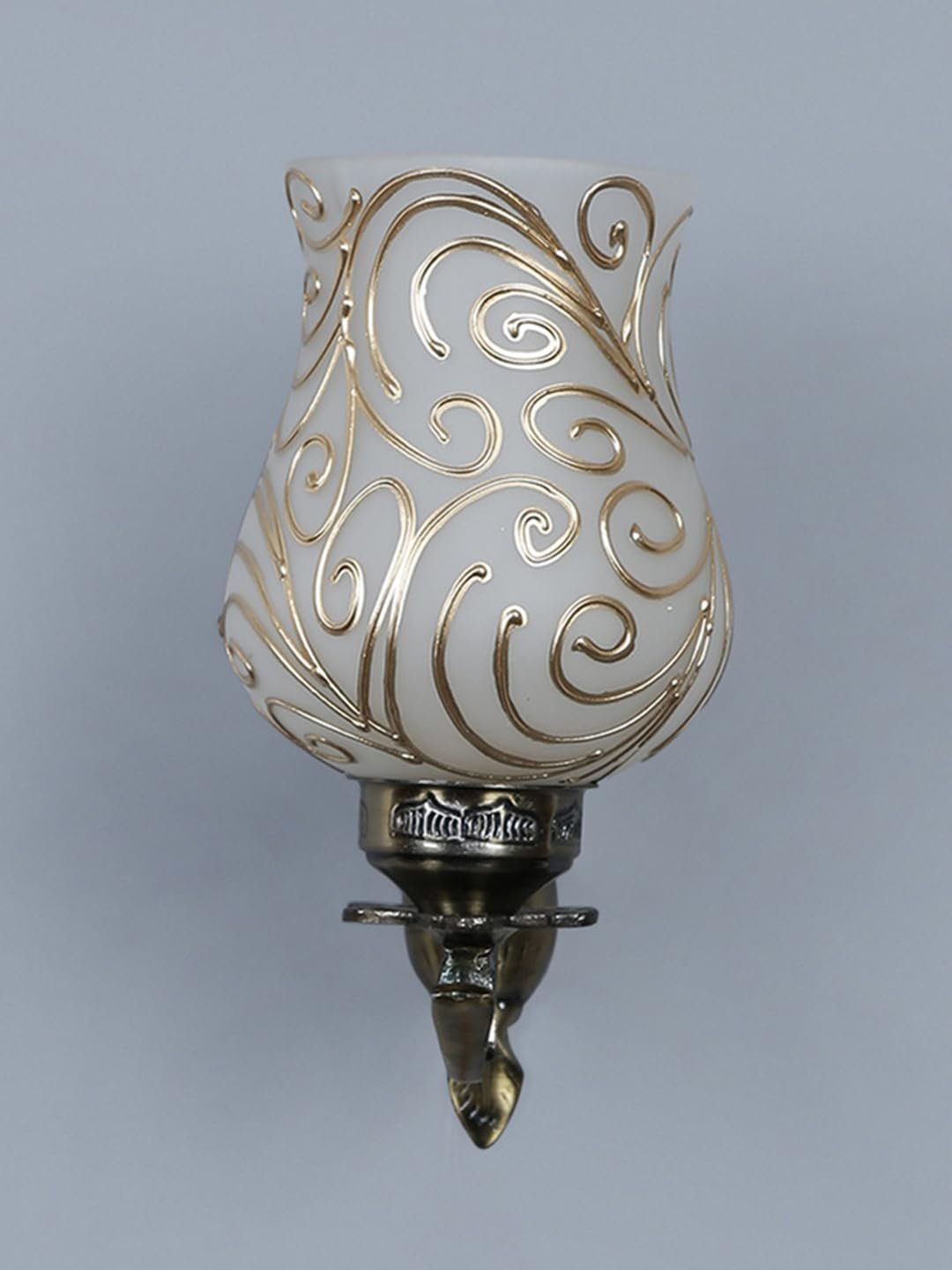 Antique Metal Wall Lamp with Multicolor Mosaic Glass- I (8.8x4.5x11)
